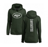 Football Women's New York Jets #91 Bronson Kaufusi Green Backer Pullover Hoodie