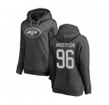 Football Women's New York Jets #96 Henry Anderson Ash One Color Pullover Hoodie