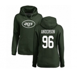 Football Women's New York Jets #96 Henry Anderson Green Name & Number Logo Pullover Hoodie