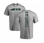 Football New York Jets #14 Sam Darnold Ash Backer T-Shirt