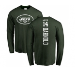 Football New York Jets #14 Sam Darnold Green Backer Long Sleeve T-Shirt