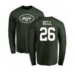 Football New York Jets #26 Le'Veon Bell Green Name & Number Logo Long Sleeve T-Shirt