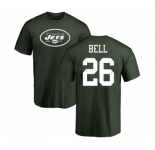 Football New York Jets #26 Le'Veon Bell Green Name & Number Logo T-Shirt
