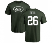 Football New York Jets #26 Le'Veon Bell Green Name & Number Logo T-Shirt