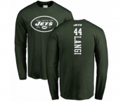 Football New York Jets #44 Harvey Langi Green Backer Long Sleeve T-Shirt