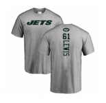 Football New York Jets #61 Alex Lewis Ash Backer T-Shirt