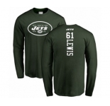 Football New York Jets #61 Alex Lewis Green Backer Long Sleeve T-Shirt