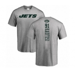 Football New York Jets #91 Bronson Kaufusi Ash Backer T-Shirt