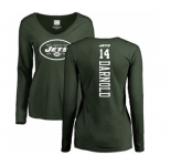 Football Women's New York Jets #14 Sam Darnold Green Backer Long Sleeve T-Shirt
