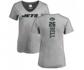 Football Women's New York Jets #26 Le'Veon Bell Ash Backer T-Shirt