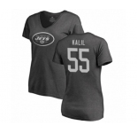 Football Women's New York Jets #55 Ryan Kalil Ash One Color T-Shirt