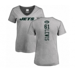 Football Women's New York Jets #61 Alex Lewis Ash Backer T-Shirt