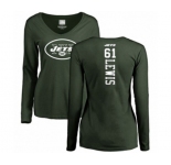Football Women's New York Jets #61 Alex Lewis Green Backer Long Sleeve T-Shirt