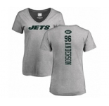 Football Women's New York Jets #96 Henry Anderson Ash Backer T-Shirt