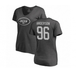 Football Women's New York Jets #96 Henry Anderson Ash One Color T-Shirt