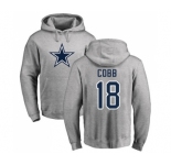 Football Dallas Cowboys #18 Randall Cobb Ash Name & Number Logo Pullover Hoodie