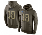 Football Men's Dallas Cowboys #18 Randall Cobb Green Salute To Service Pullover Hoodie