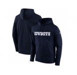 Men Dallas Cowboys Nike Navy Performance Circuit Wordmark Essential Pullover Hoodie