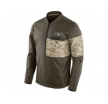 Men Dallas Cowboys Nike Olive Salute to Service Sideline Hybrid Half-Zip Pullover Jacket