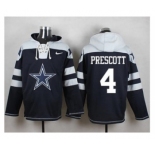 Men Nike Dallas Cowboys #4 Dak Prescott Navy Blue Player Pullover NFL Hoodie