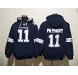 Men's Dallas Cowboys #11 Micah Parsons Navy Ageless Must-Have Lace-Up Pullover Hoodie