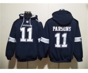 Men's Dallas Cowboys #11 Micah Parsons Navy Ageless Must-Have Lace-Up Pullover Hoodie