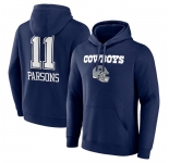 Men's Dallas Cowboys #11 Micah Parsons Navy Team Wordmark Player Name & Number Pullover Hoodie