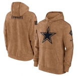 Men's Dallas Cowboys 2023 Brown Salute to Service Pullover Hoodie