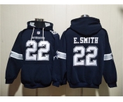 Men's Dallas Cowboys #22 Emmitt Smith Navy Ageless Must-Have Lace-Up Pullover Hoodie
