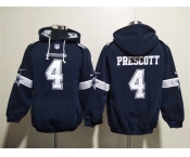 Men's Dallas Cowboys #4 Dak Prescott Navy Ageless Must-Have Lace-Up Pullover Hoodie