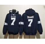 Men's Dallas Cowboys #7 Trevon Diggs Navy Ageless Must-Have Lace-Up Pullover Hoodie