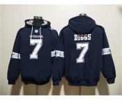 Men's Dallas Cowboys #7 Trevon Diggs Navy Ageless Must-Have Lace-Up Pullover Hoodie