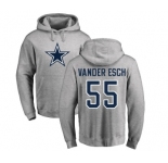 NFL Nike Dallas Cowboys #55 Leighton Vander Esch Ash Name & Number Logo Pullover Hoodie