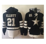 Nike Dallas Cowboys #21 Ezekiel Elliott Navy Blue White Name & Number Pullover NFL Hoodie