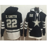 Nike Dallas Cowboys #22 Emmitt Smith Navy Blue White Name & Number Pullover NFL Hoodie