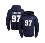 Nike Dallas Cowboys #97 Taco Charlton Navy Blue Name & Number Pullover NFL Hoodie