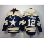 nike nfl jerseys dallas cowboys #12 roger staubach cream-blue[pullover hooded sweatshirt]