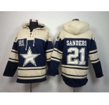 nike nfl jerseys dallas cowboys #21 sanders cream-blue[pullover hooded sweatshirt]