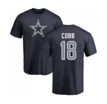 Football Dallas Cowboys #18 Randall Cobb Navy Blue Name & Number Logo T-Shirt