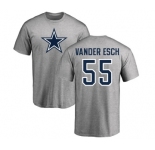 NFL Nike Dallas Cowboys #55 Leighton Vander Esch Ash Name & Number Logo T-Shirt