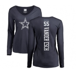 NFL Women's Nike Dallas Cowboys #55 Leighton Vander Esch Navy Blue Backer Slim Fit Long Sleeve T-Shirt