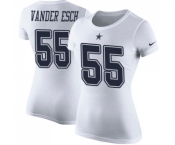 NFL Women's Nike Dallas Cowboys #55 Leighton Vander Esch White Rush Pride Name & Number T-Shirt