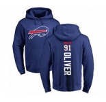 Football Buffalo Bills #91 Ed Oliver Royal Blue Backer Pullover Hoodie