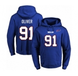 Football Men's Buffalo Bills #91 Ed Oliver Royal Blue Name & Number Pullover Hoodie