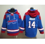 Men's Buffalo Bills #14 Stefon Diggs Blue Ageless Must Have Lace Up Pullover Hoodie