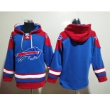Men's Buffalo Bills Blank Blue Ageless Must Have Lace Up Pullover Hoodie