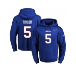 Nike Buffalo Bills #5 Tyrod Taylor Royal Blue Name & Number Pullover NFL Hoodie