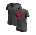 Football Women's Buffalo Bills #91 Ed Oliver Ash One Color T-Shirt