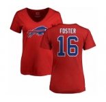 NFL Women's Nike Buffalo Bills #16 Robert Foster Red Name & Number Logo T-Shirt
