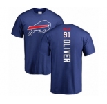 Football Buffalo Bills #91 Ed Oliver Royal Blue Backer T-Shirt